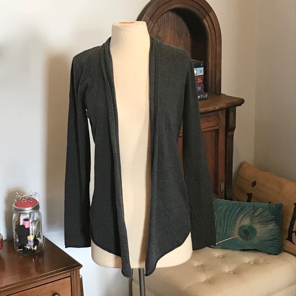 Express Open Front Cardigan, Charcoal Gray Size M - image 1